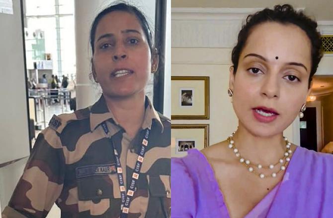 Kangana Ranaut and female officials. Image: X
