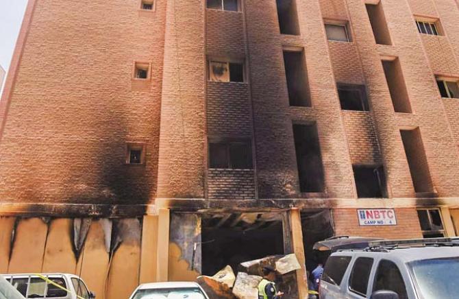 The building where more than 44 people died due to the fire. Photo: INN