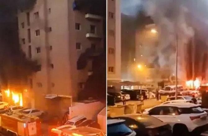 A scene from the Kuwait building fire. Photo: INN