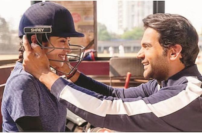 Rajkummar Rao and Janhvi Kapoor can be seen in a scene from the movie `Mr and Mrs Mahi`. Photo: INN