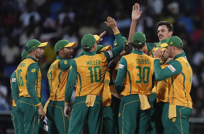 South Africa Team. Photo:PTI
