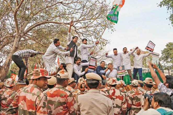 Congress held a nationwide protest against the electoral bond. Photo: INN