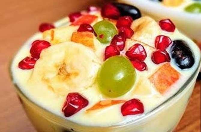 Fresh Fruit Chaat With Cream. Photo: INN