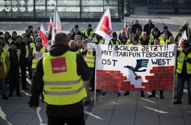 A scene of employee protests in Germany. Image: X