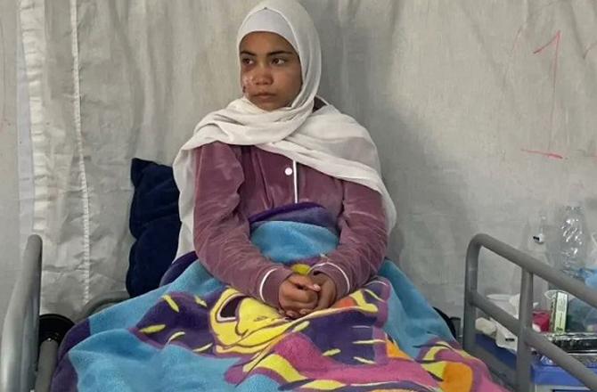 Hala Hazim Hamda is undergoing treatment at Rafah Hospital. Image: X