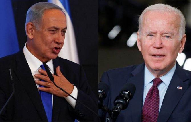 US President Joe Biden and Israeli Prime Minister Benjamin Netanyahu . Photo: INN