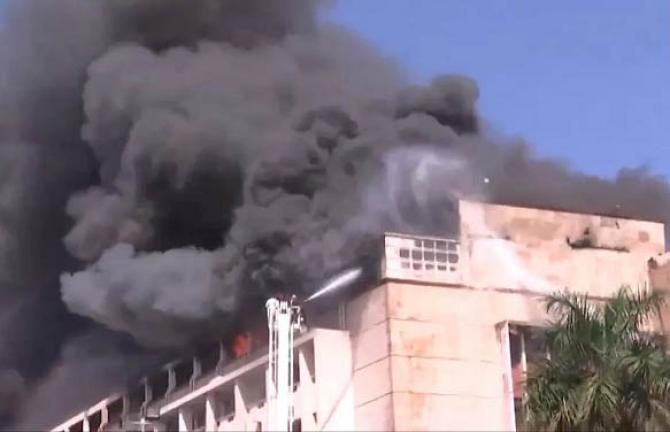 Madhya Pradesh Bhopal Secretariat Fire Breaks. Photo: INN