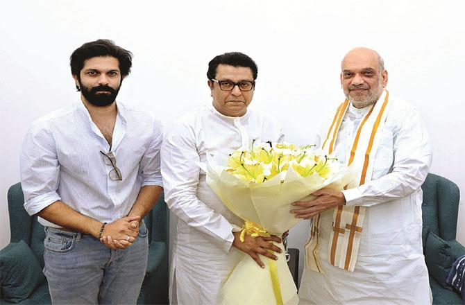 Amit Shah, Raj Thackeray and Amit Thackeray (Photo: PTI)