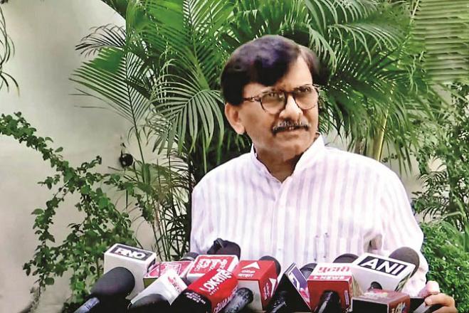 Senior Shiv Sena (UBT) leader and Member of Parliament Sanjay Raut addressing the media. Photo: INN