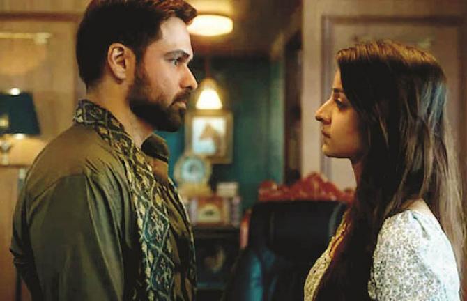 Mahima Makwana and Emraan Hashmi can be seen in a scene from the web series `Showtime`. Photo: INN