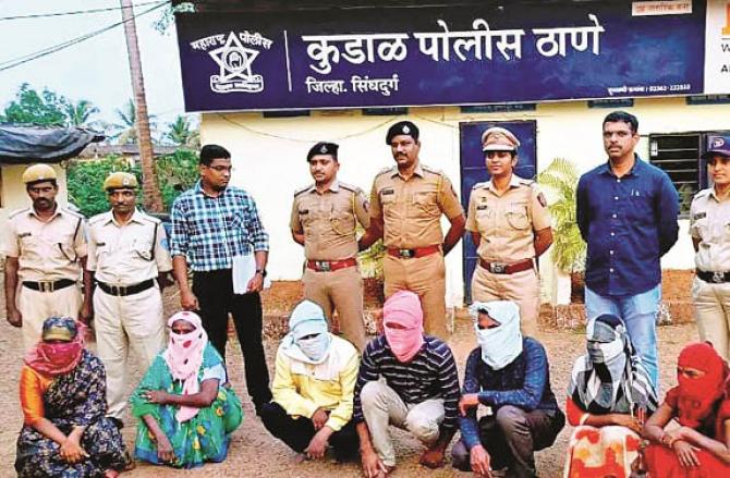 Kadal police team with a gang of `robbery brides`. Image: Revolution