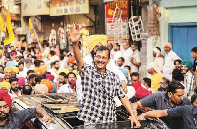 Delhi Chief Minister Arvind Kejriwal is busy in the election campaign these days. Photo: PTI
