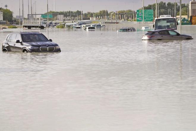 Flood scene in UAE. Photo: INN