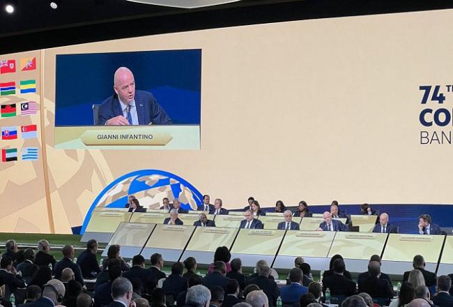 FIFA president during today`s meeting. Photo: INN