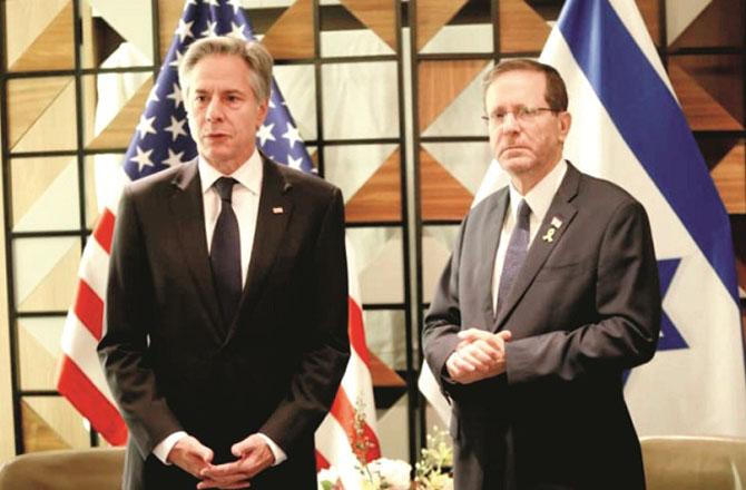 Antony Blanken (left) with Israeli President Isaac Herzog. Photo: INN.