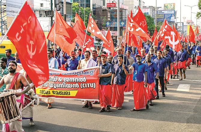 A rally was held in Thiruvananthapuram on the occasion of International Labor Day. Photo: INN.