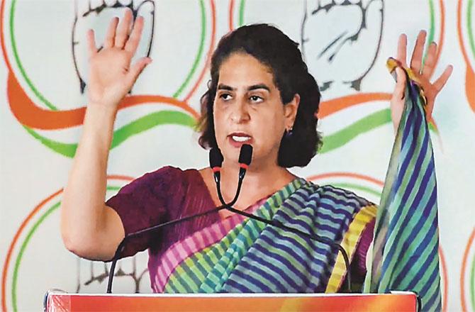Priyanka Gandhi`s aggressive remarks have stirred up the ranks of the BJP. Photo: INN