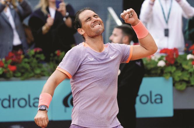 Rafael Nadal after winning the match. Photo: INN