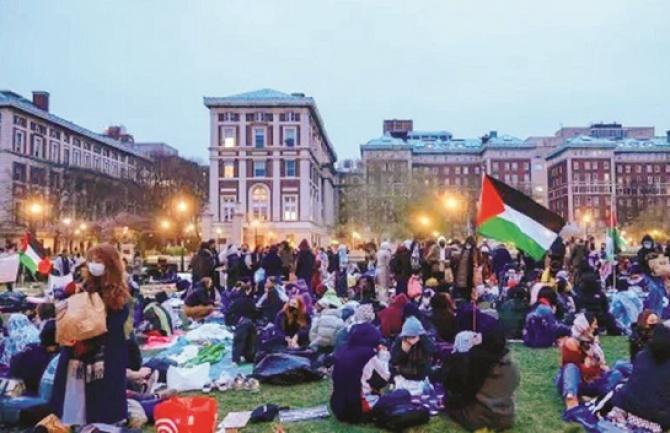 Students at American universities are protesting in support of the Palestinians. Their protest has spread to other countries. Photo: INN
