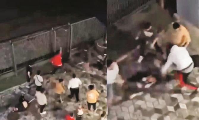 In the images obtained from the CCTV footage, it can be seen how the foreign students were beaten up. Photo: INN