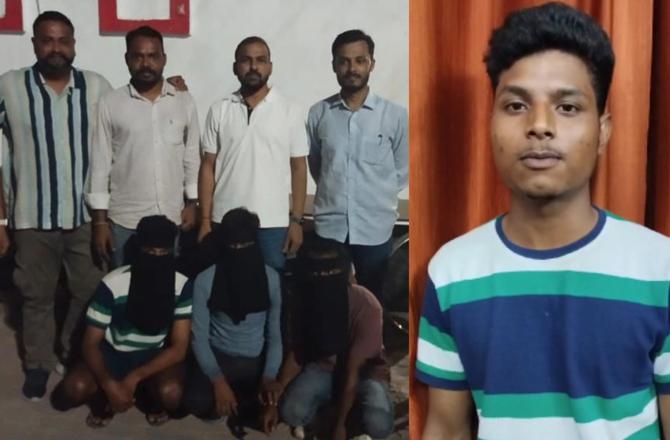 Shooter Shiv Kumar (right), others arrested are seen in police custody. Photo: INN.