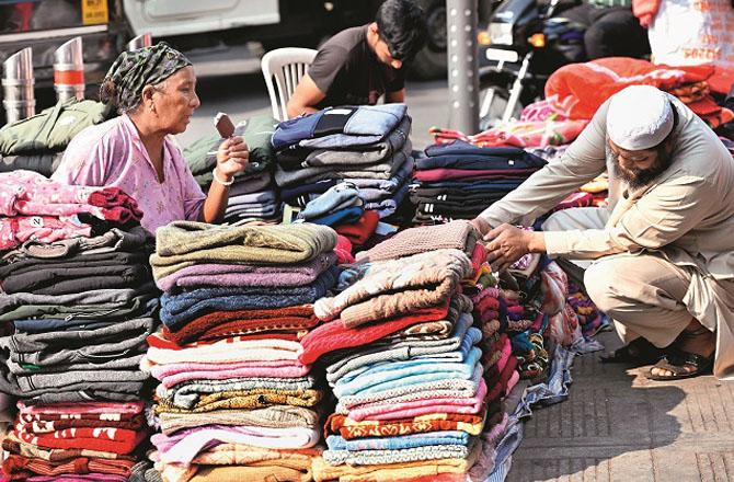 A woman sells woolen clothes in Parel. (Photo: Kriti Prade)
