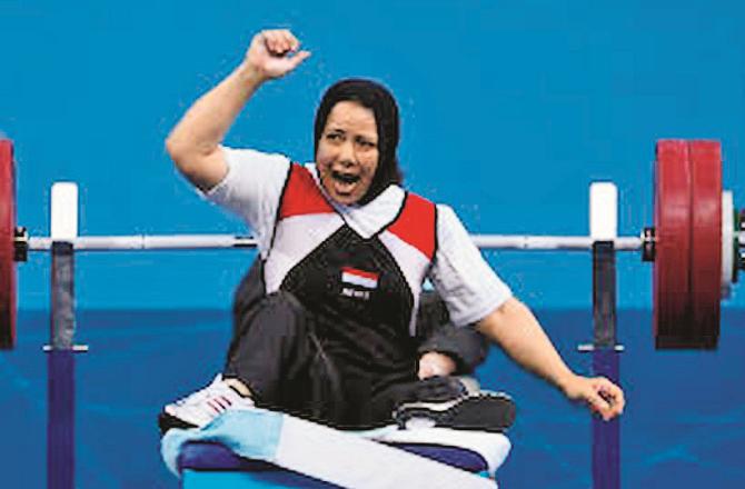 Fatma Umar can be seen during a competition. Photo: INN.
