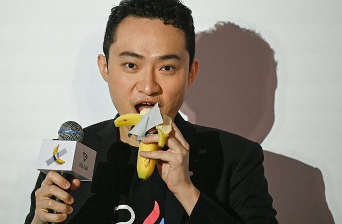 Justin Sun eating a banana. Photo: X