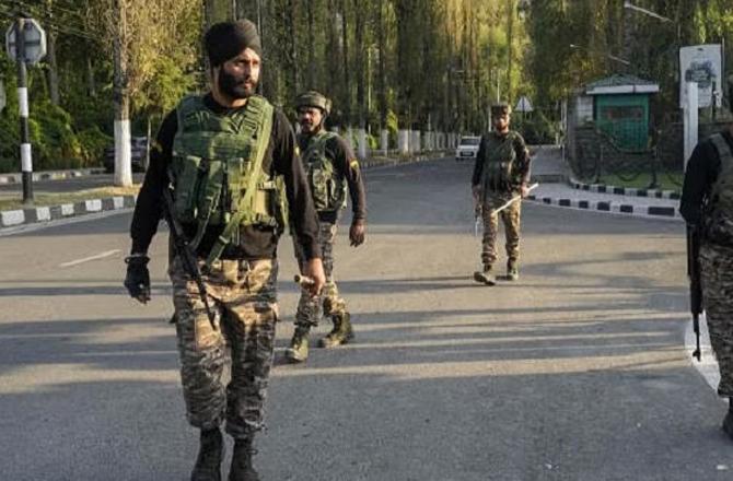 Security forces have been increased after the grenade blast. Photo: PTI.