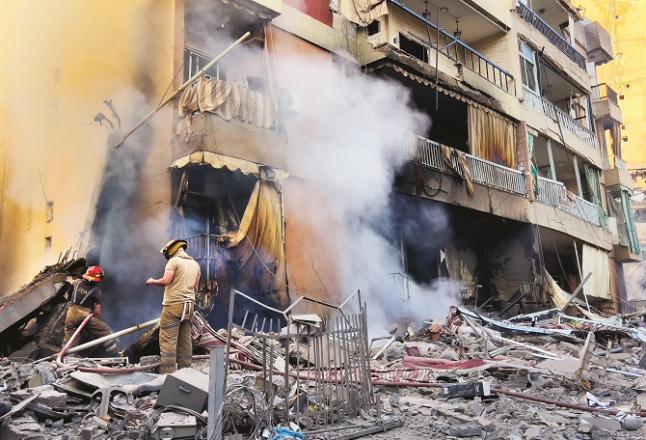 A building in Beirut that was destroyed in an Israeli attack. Photo: INN