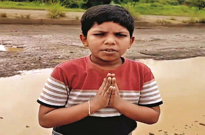 A student worried about the delay in reaching school due to the dilapidated road has made a video that has gone viral