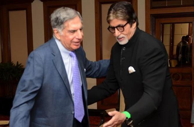 Amitabh Bachchan and Ratan Tata. Image: X