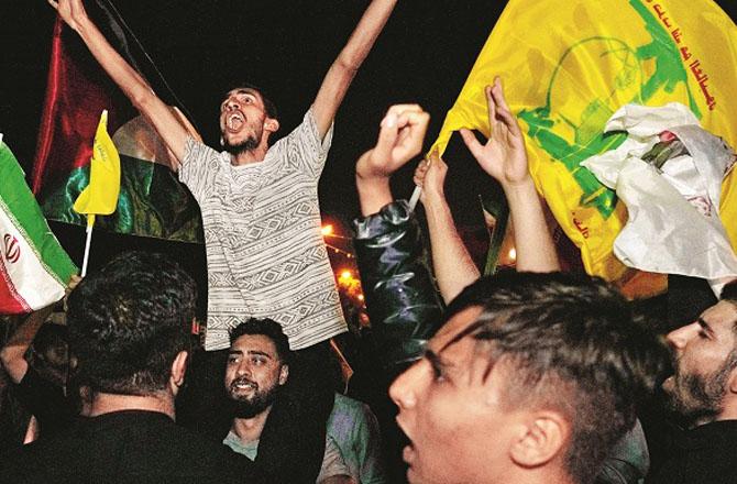 People celebrate in Tehran after the Iranian attack on Israel. Photo: Agency
