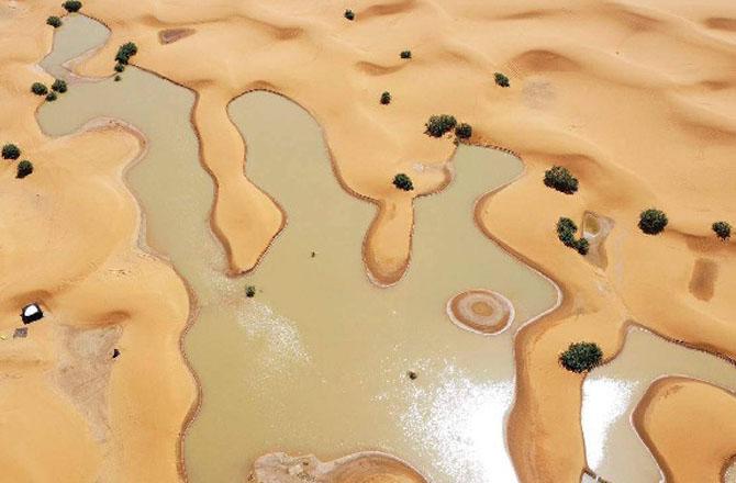 Small lakes of water can be seen. Photo: X