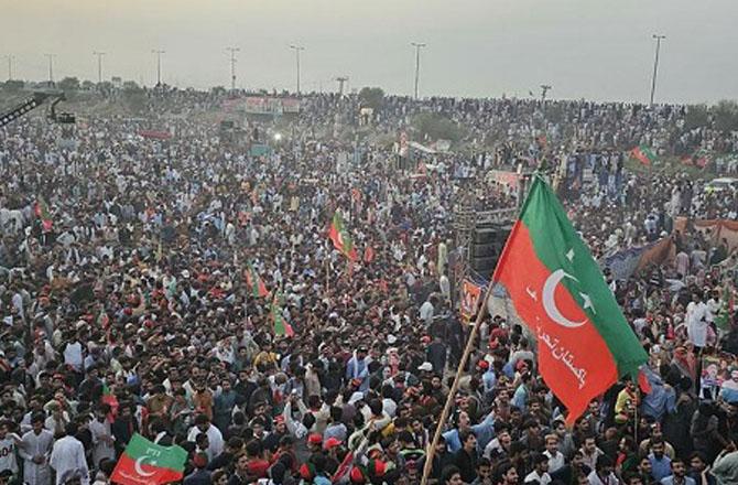 A scene from PTI`s Lahore rally. Image X
