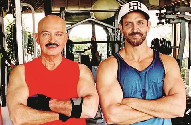 Rakesh Roshan with his son Hrithik Roshan. Photo: INN.