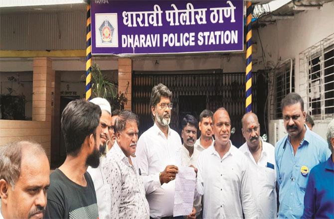 Members of the delegation outside the Dharavi Police Station after meeting with the Senior Inspector.