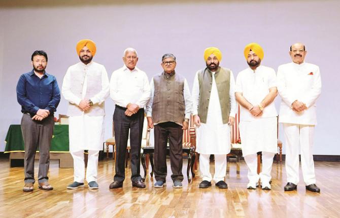 Bhagwant Mann posted this photo on X after taking the oath. Photo: INN