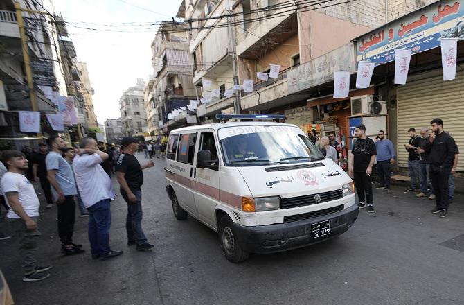 Beirut echoed with ambulance sirens after the walkie-talkie explosions on Wednesday. Photo: PTI