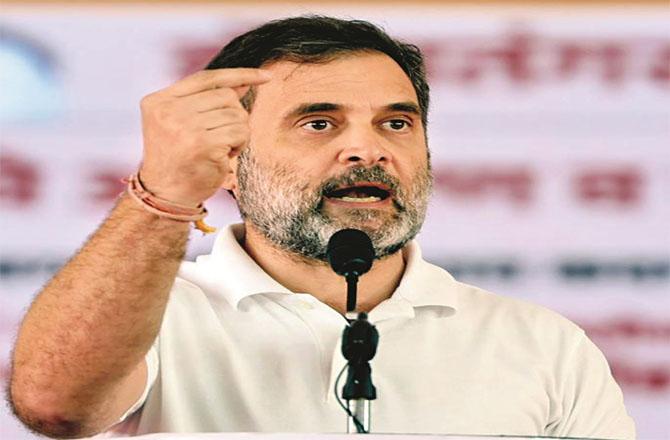 Rahul Gandhi speaking. Photo: INN