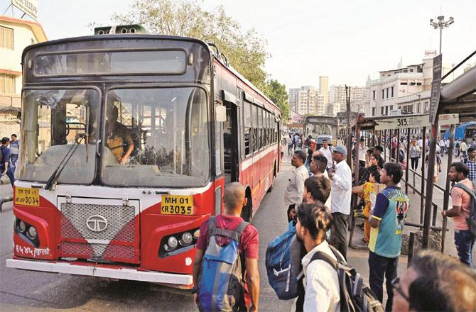 Passengers face severe difficulties due to insufficient number of BEST buses and their late running. (File photo)