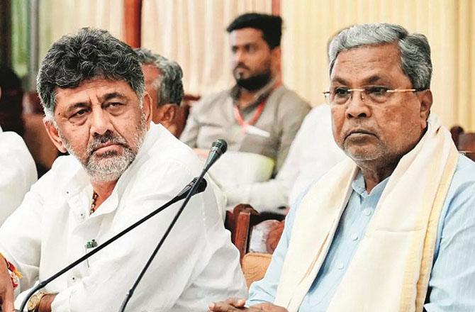 Chief Minister Siddaramaiah and Deputy Chief Minister DK Shivakumar. Photo; INN.