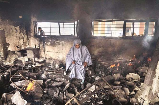 This is the condition of a shelter school after the bombing. Photo: AP/PTI