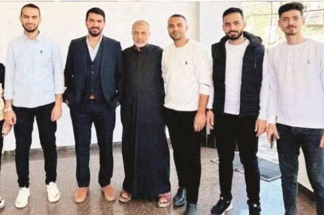 Ibrahim Abu Mahdi with his sons who were martyred 2 days ago. Photo: INN