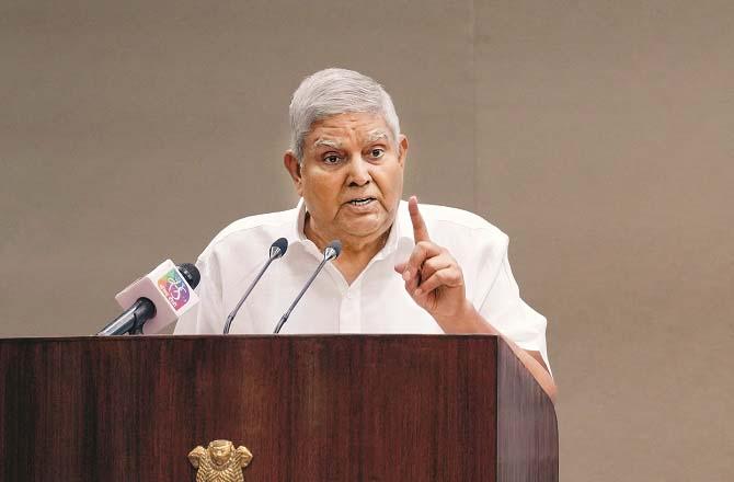 Vice President Jagdeep Dhankhar has expressed strong anger. Photo: PTI