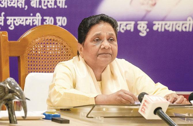 BSP supremo Mayawati during a press conference. Photo: PTI.