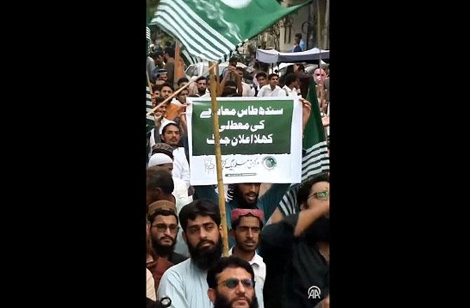 A scene from an anti-India protest in Pakistan. Photo: X