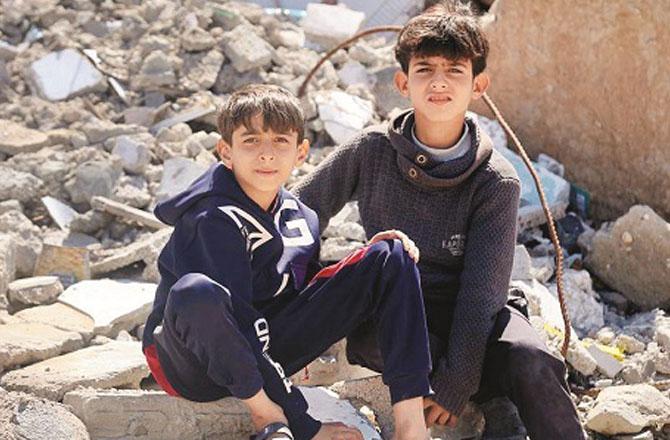 This photo of displaced Palestinian children was released by the United Nations. Photo: INN.