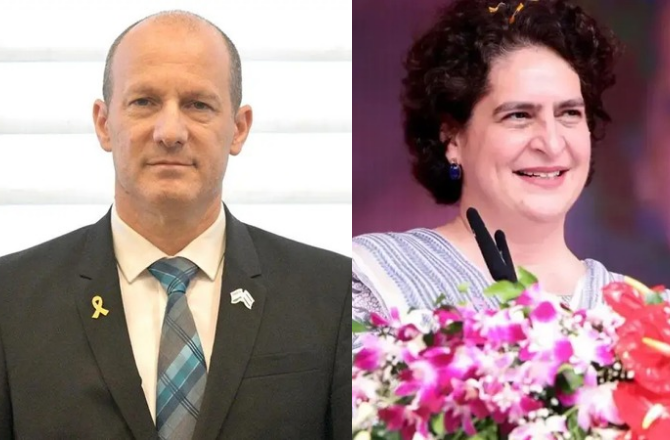  Priyanka Gandhi Vadra and Reuven Azar. Photo: INN