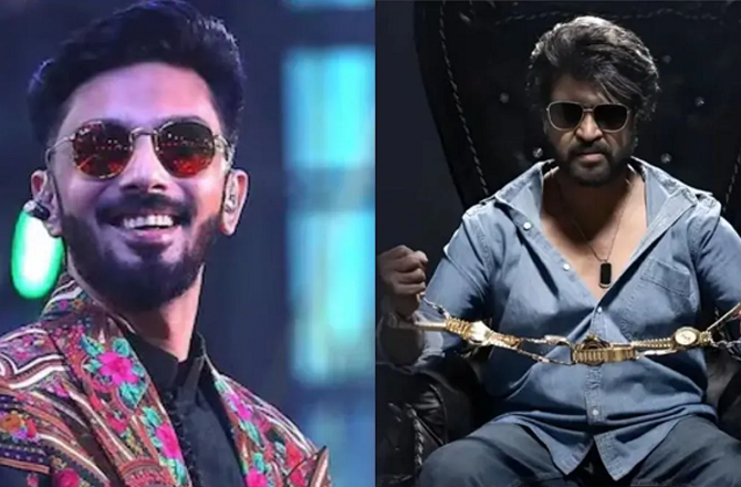 Actor Rajinikanth and music composer Anirudh from the film `Coolie`. Photo: INN.